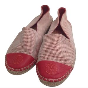 Stylish Red and Beige Espadrilles